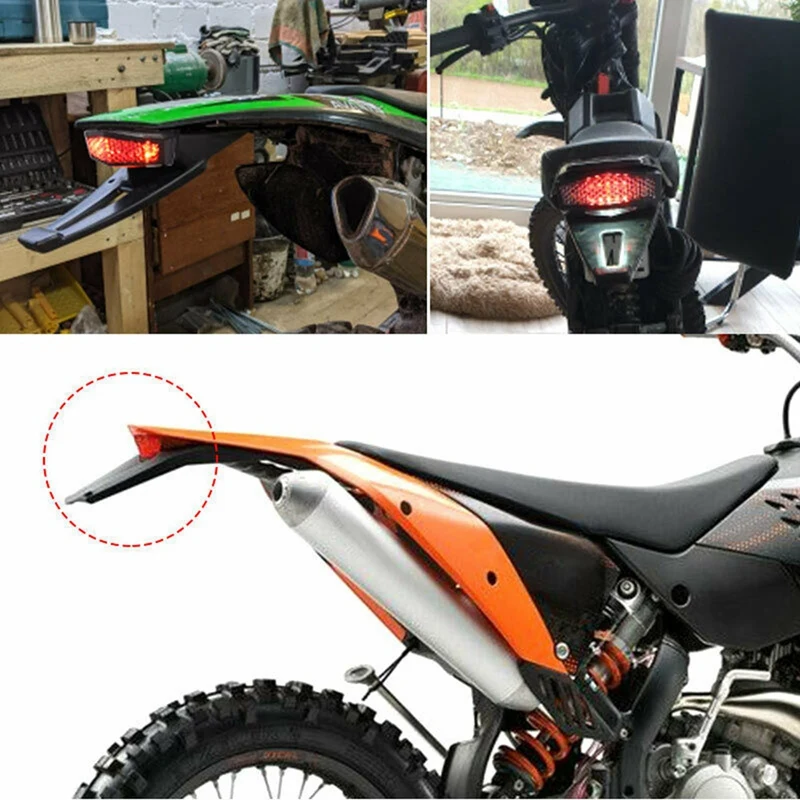 オートバイ用LEDウインカー,リアブレーキライト,ユニバーサルナンバープレート,5 in 1,赤