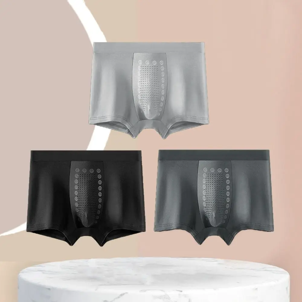 3Pcs Simple Modal Men Boxers Breathable Panties Seamless Boxer Shorts Lingerie Underpants Underwear for Men Male