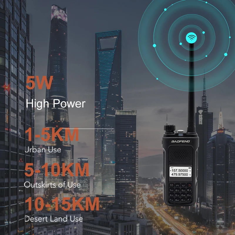 جهاز اتصال لاسلكي محمول ، نطاق مزدوج ، VHF ، UHF ، شاحن من النوع C ، طويل المدى ، طاقة عالية 15 ، راديو لحم الخنزير ثنائي الاتجاه للتخييم