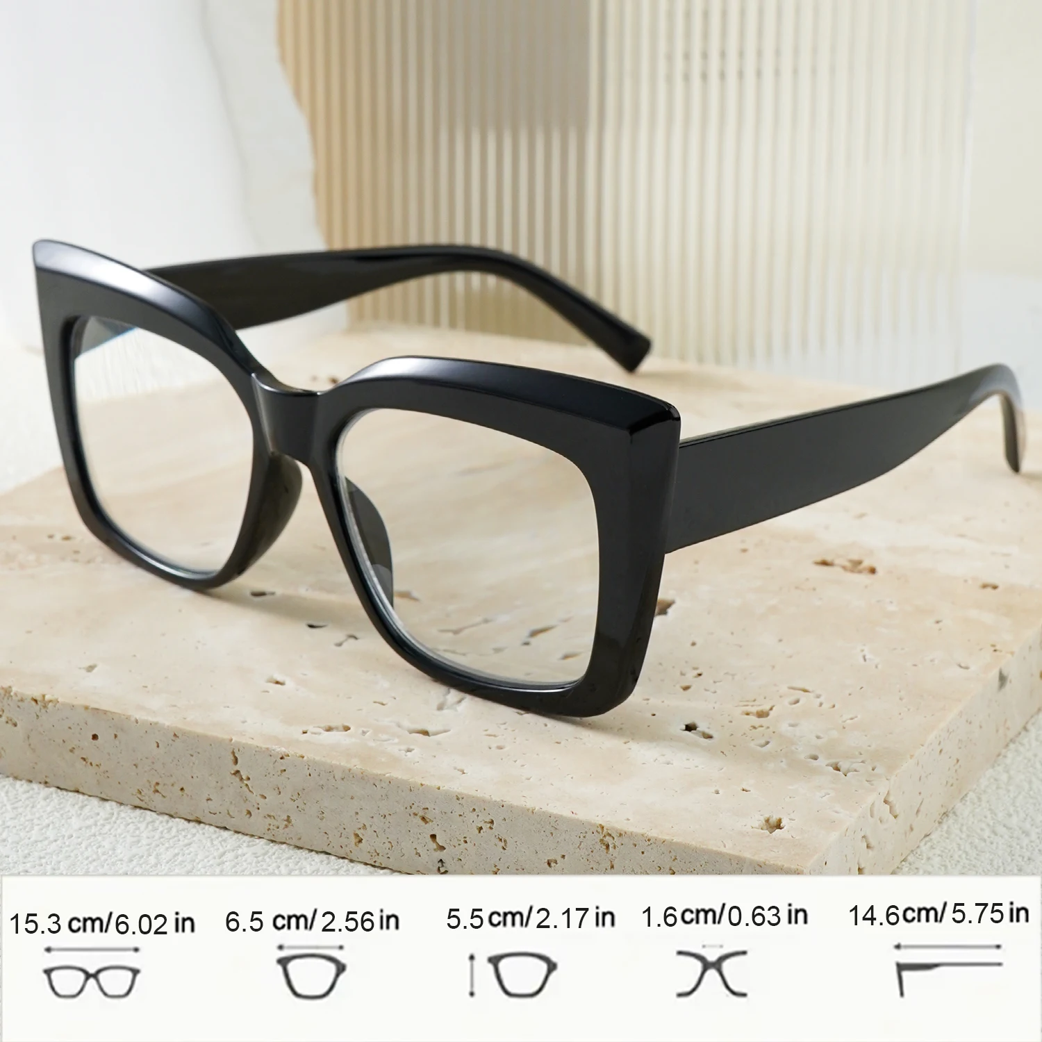 نظارات قراءة عصرية على شكل عين القطة للنساء والرجال، إطار كبير، نظارات قصر النظر الشيخوخي للمنزل والسفر والحفلات