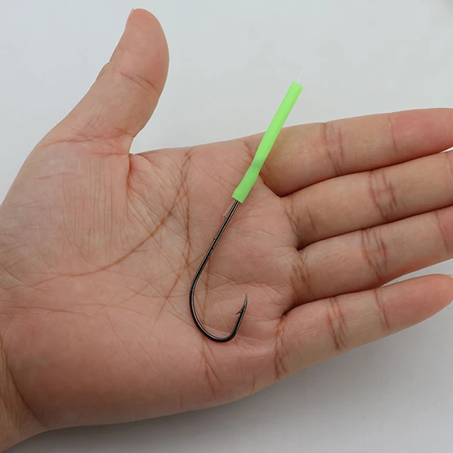 10 Stück Haken/Packung 1 # 4/0 Langschaftiger Feindraht-Bait-Hook mit vorgebundenem Nylon-Monofilament, Anti-Biss-Haken für Salzwasser-Angelausrüstung – Detail 7