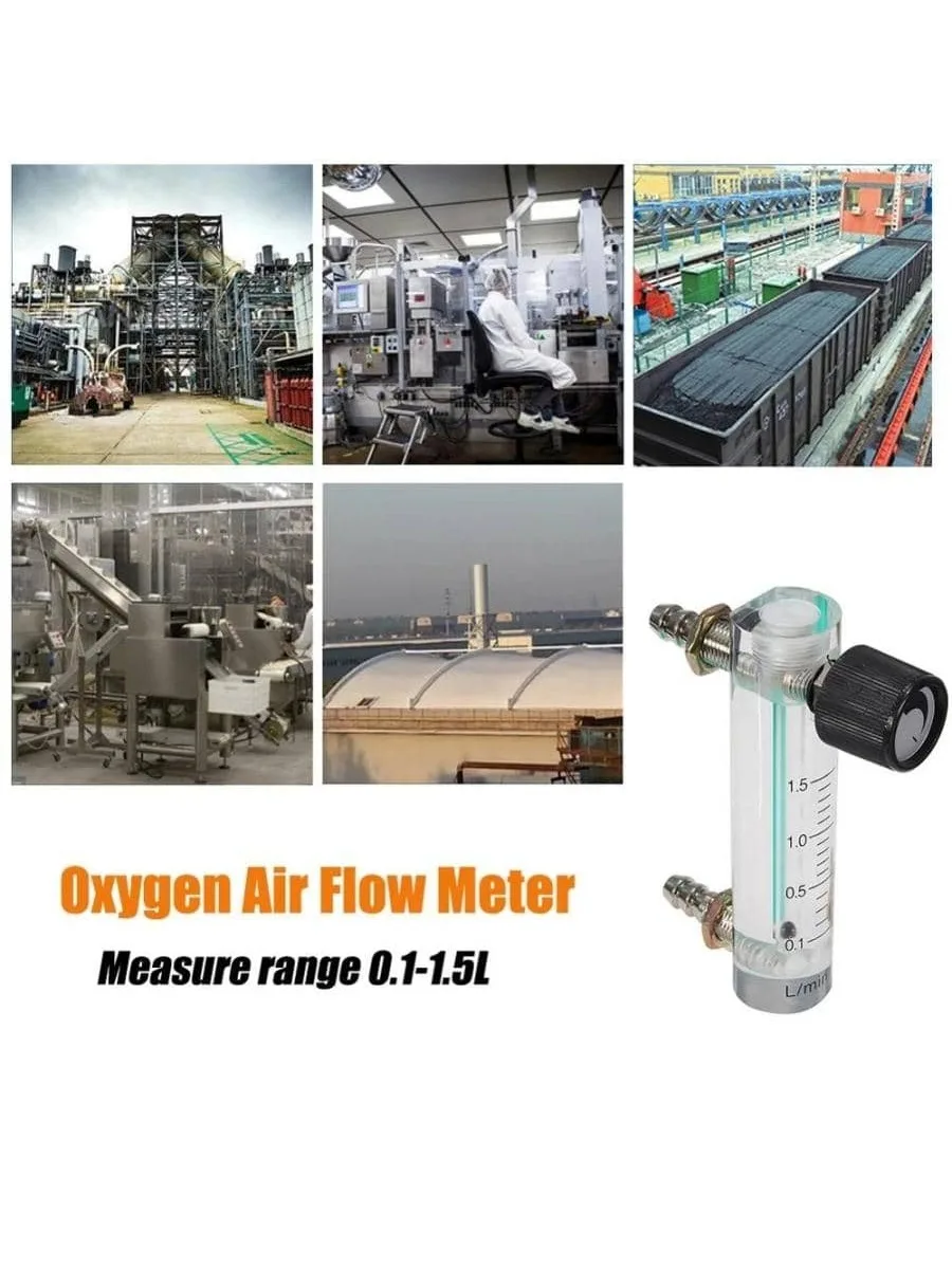 Air Oxygen Gas Flow Meter Flowmeter Caudalimetro Counter Flow Indicator O2 Oxigen Gas Meter Flow Device Switch 0.1-1.5L/min Heig