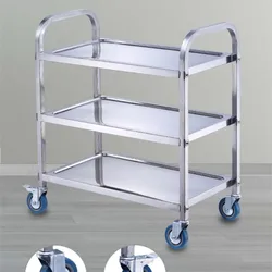 Three-tier Dining TrolleyStainless Steel Receiving TrolleyWine TrolleyMobile TrolleyBowl Trolley Carritos Multiusos Kitchen