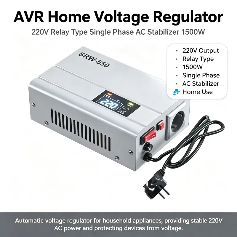 Home 500VA AVR Digital Single Phase 220V AC Wall Hanging Automatic Voltage Regulators Stabilizers for SVC Use
