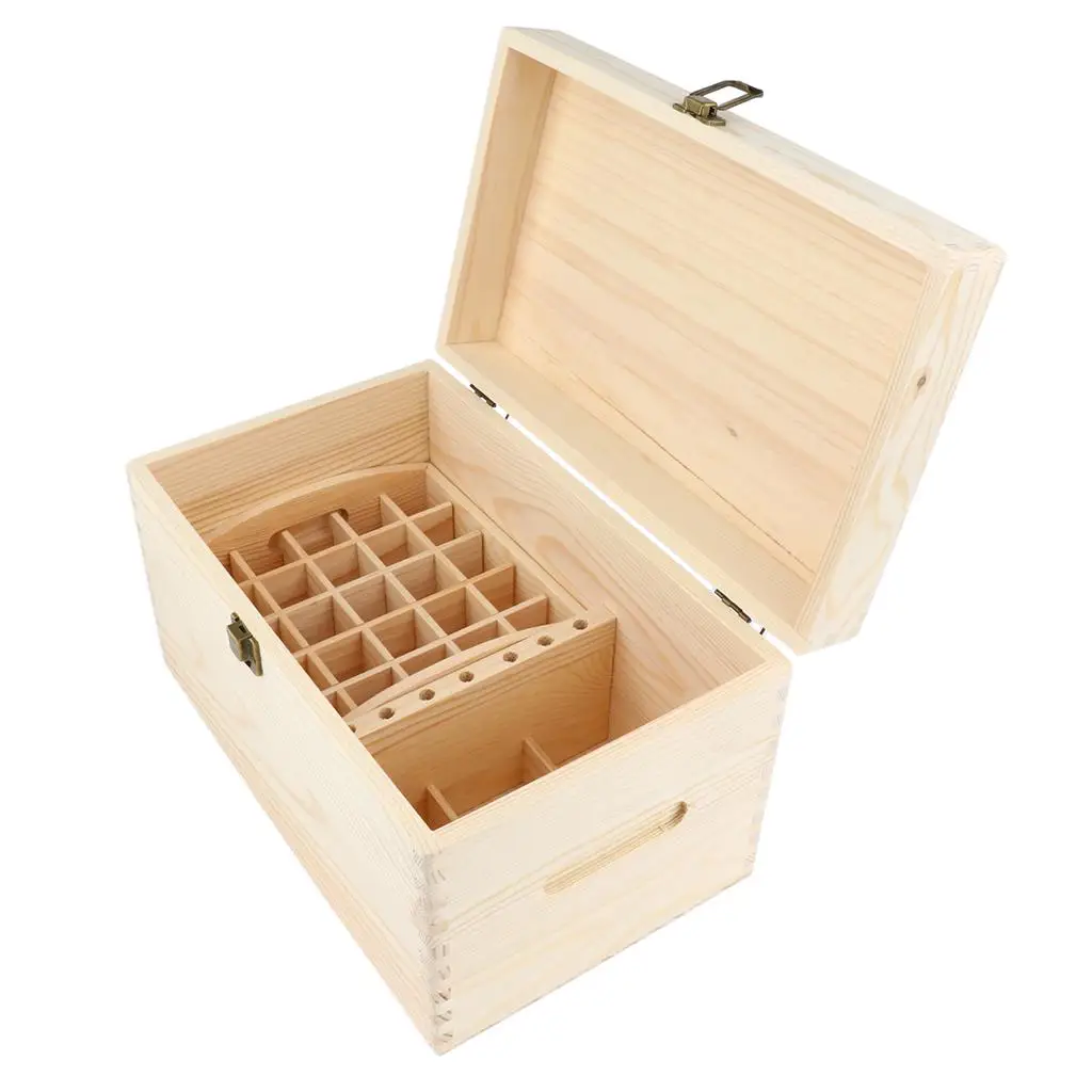 56 Bottle Essential Oil Storage Box Wooden Case Organize Holder