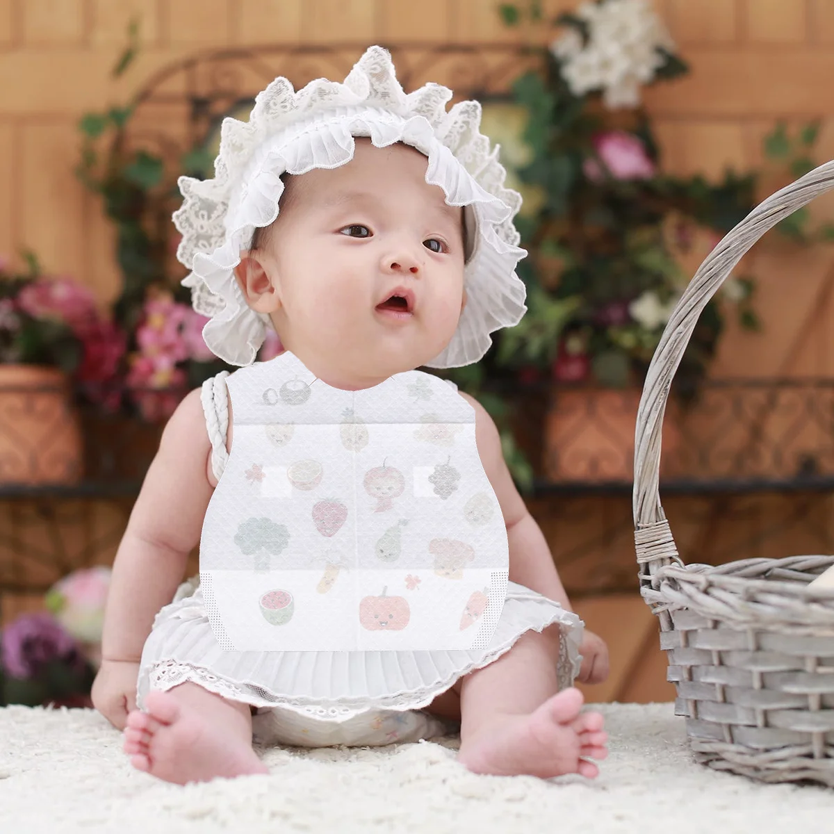 ผ้ากันเปื้อนเด็กแบบใช้แล้วทิ้ง 20 ชิ้น กันน้ำ สำหรับป้อนอาหาร ผ้าเช็ดน้ำลาย ดีไซน์แบบมีกระเป๋า ปรับขนาดได้