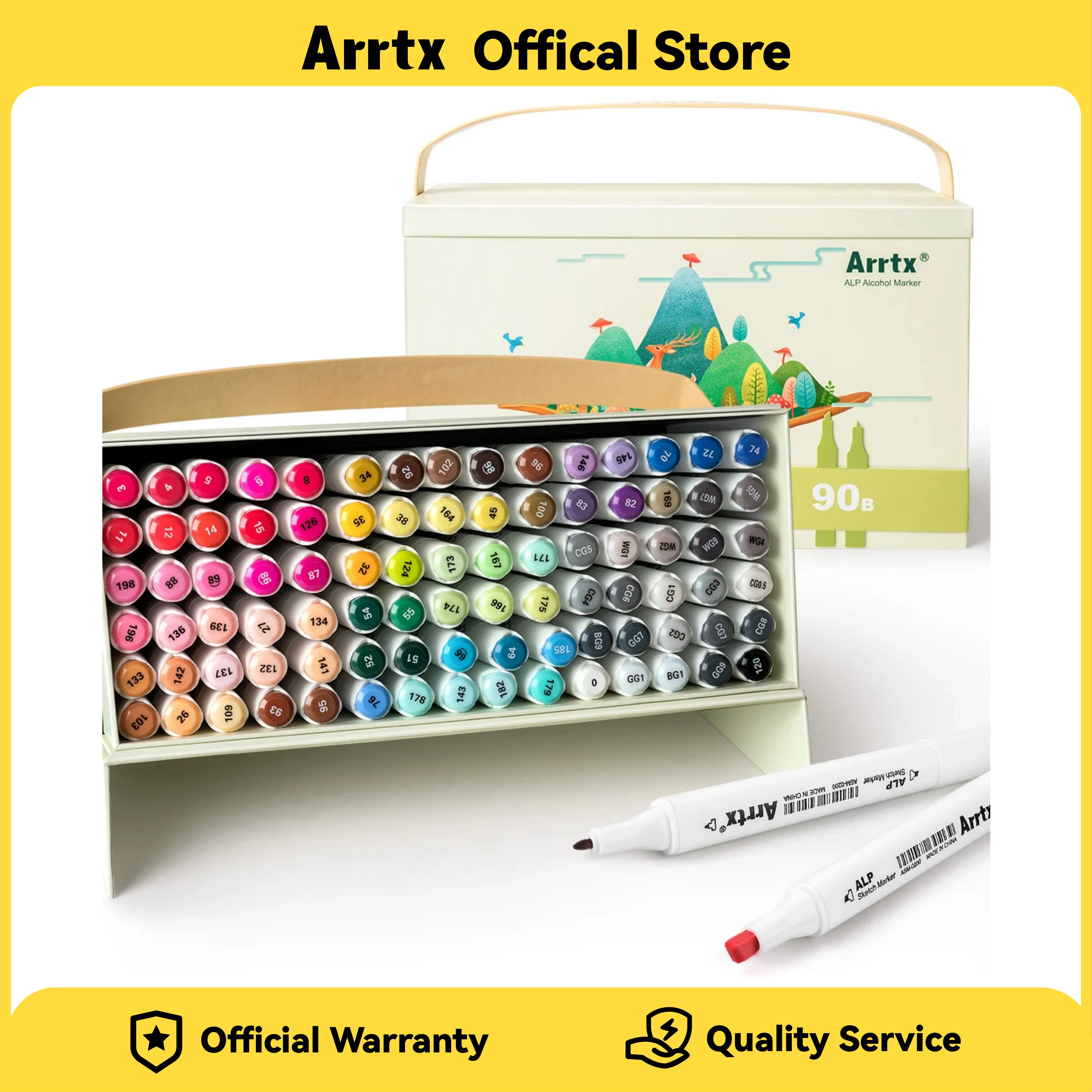 

Arrtx Permanent Alcohol Markers ALP 80/90 colors Dual Tips for Artist Adults Coloring Drawing Comic Anime Illustration Painting