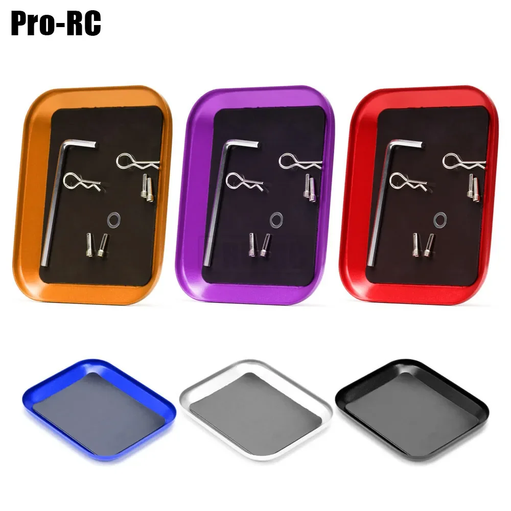 1Pcs Aluminium Magnetische Ablage Platte 105mm * 85mm Schraube Mutter Dichtung Werkzeuge für RC Auto boot Modell Reparatur Teile