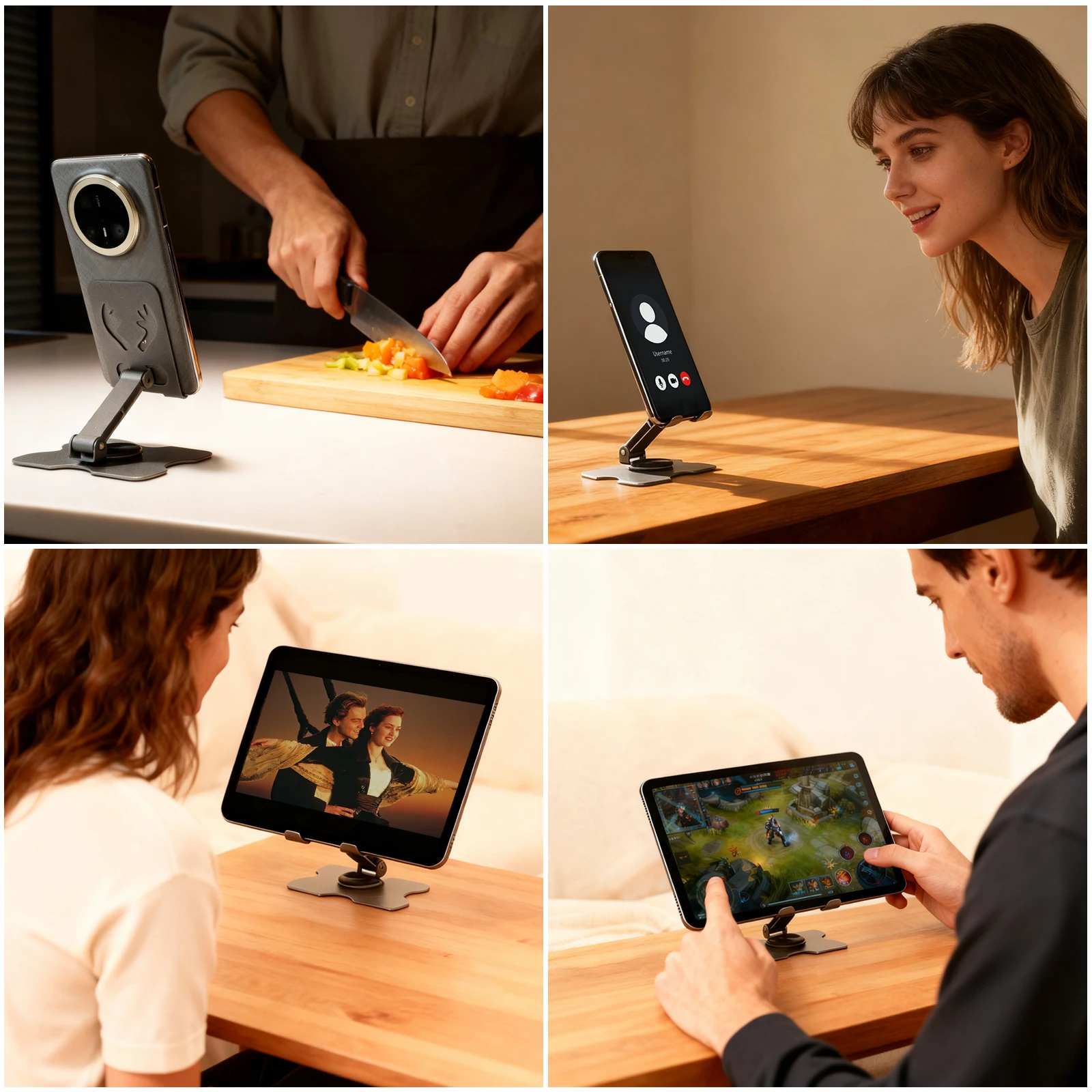 العالمي جميع سبائك الألومنيوم طوي حامل هاتف مكتبي جبل حامل لحامل الهاتف المحمول للكمبيوتر اللوحي سطح المكتب حامل معدني