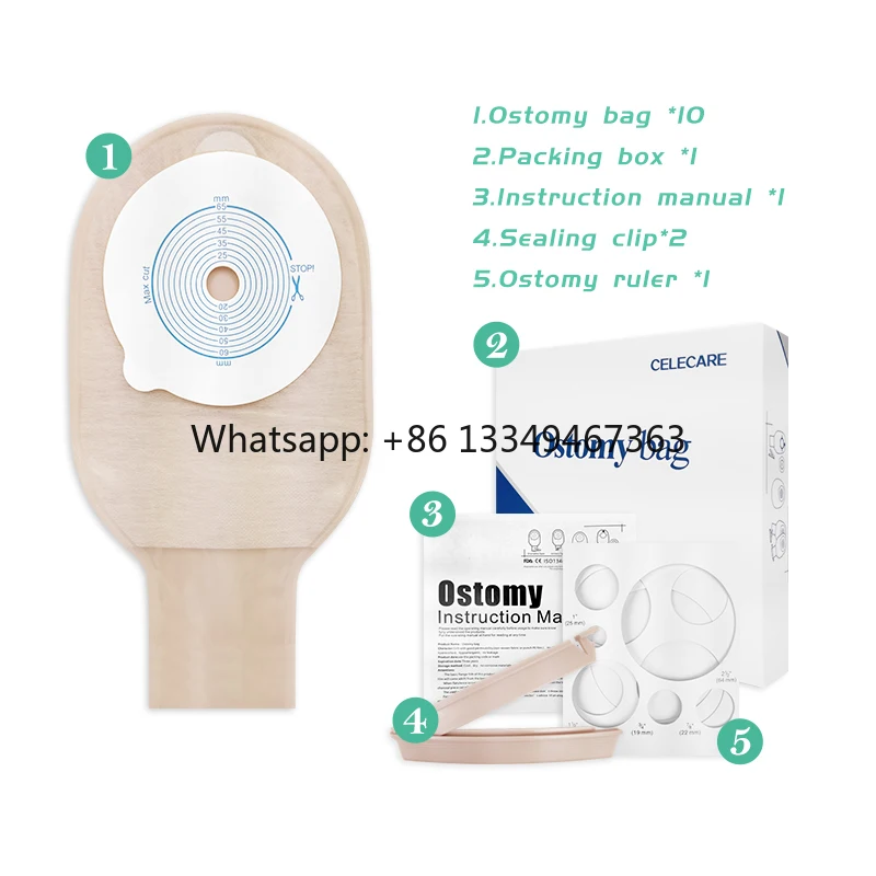 

wholesale High Quality Medical Consumables Disposable Colostomy Bag One-Piece Ostomy Bags Easy to Use Ostomy Ileostomy in stock