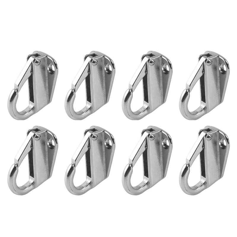 

Well Marine Boat Fender Hooks Stainless Steel Spring Snap Type Fender Fending Hook Hanger 8 Pcs