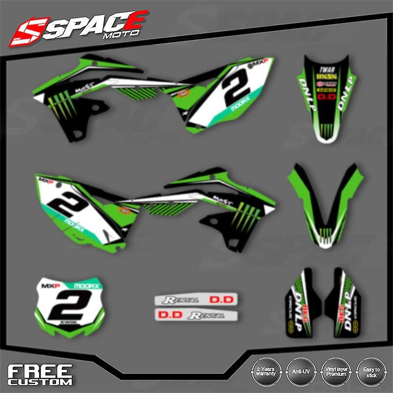 

SPACE Motorcycle Graphics Decals Stickers for KAWASAKI 2013 2014 2015 2016 KX250F Decals Stickers Kits 001