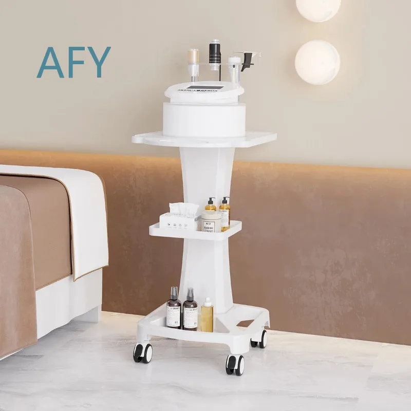 Professional Hydrafacial Cart with Drawer Heavy Duty Mobile Skincare Station Rolling Utility Trolley for Salon Equipment