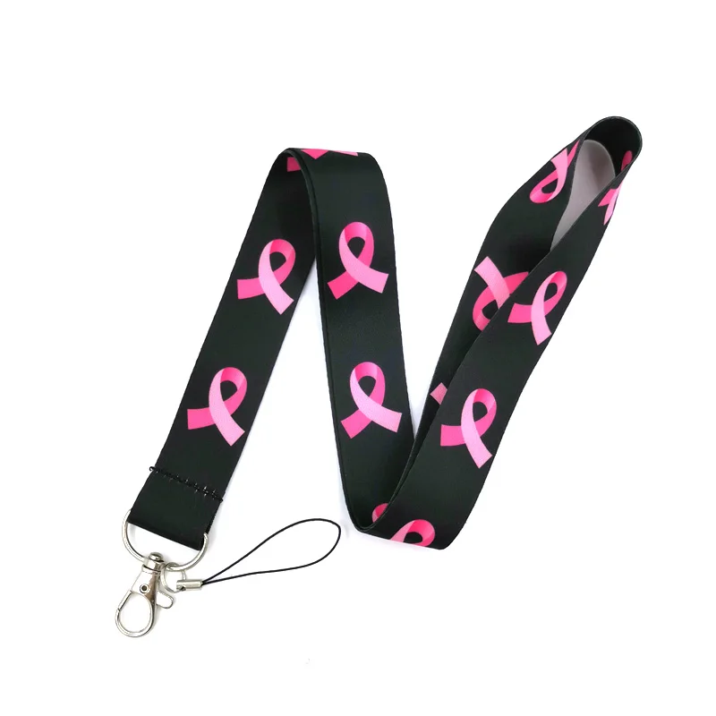 Prevention of breast cancer Lanyard for Keys Phone Cool Neck Strap Lanyard Camera Whistle ID Badge Cute webbings ribbons Gifts