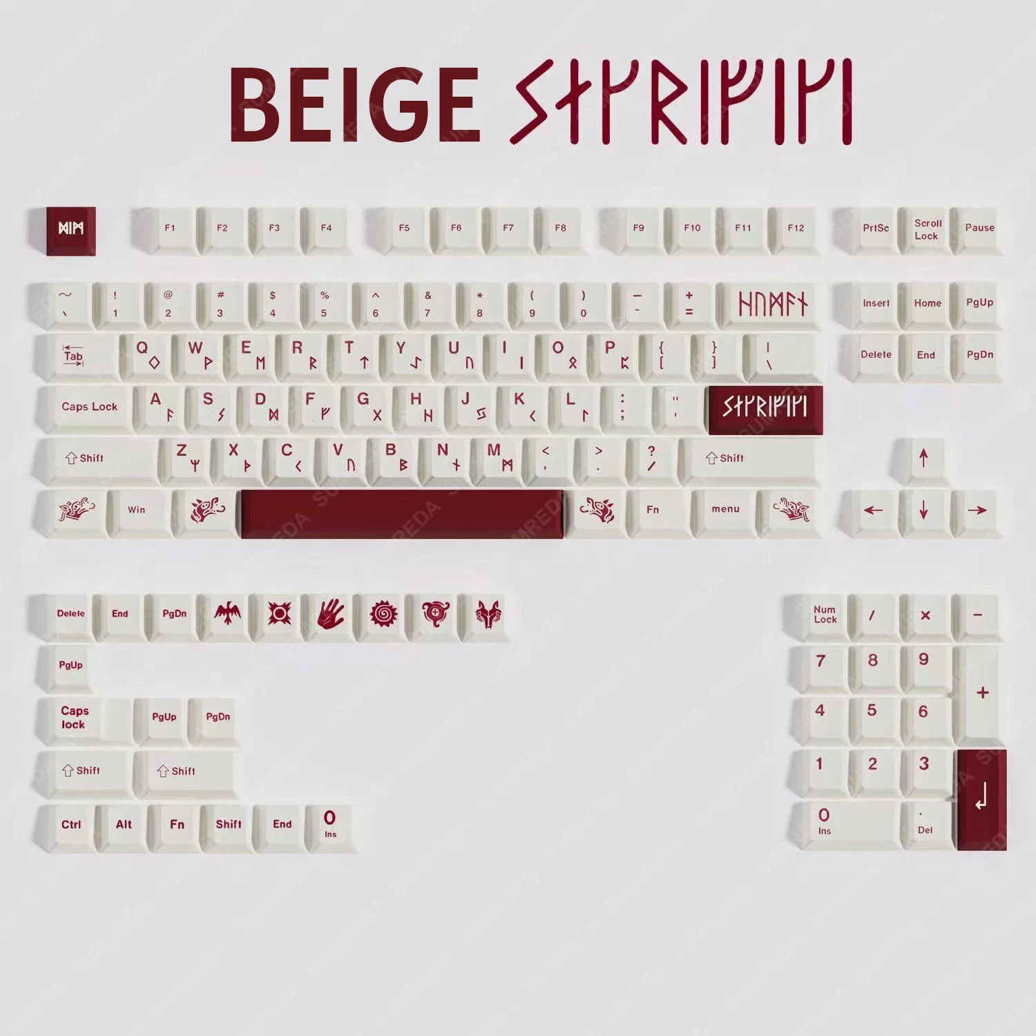 Bloodstain Theme DYE-SUB Cherry PBT Profile Keycap 125 Keys For crush80 Cherry MX Switch Mechanical Keyboard Custom Kit Keycaps