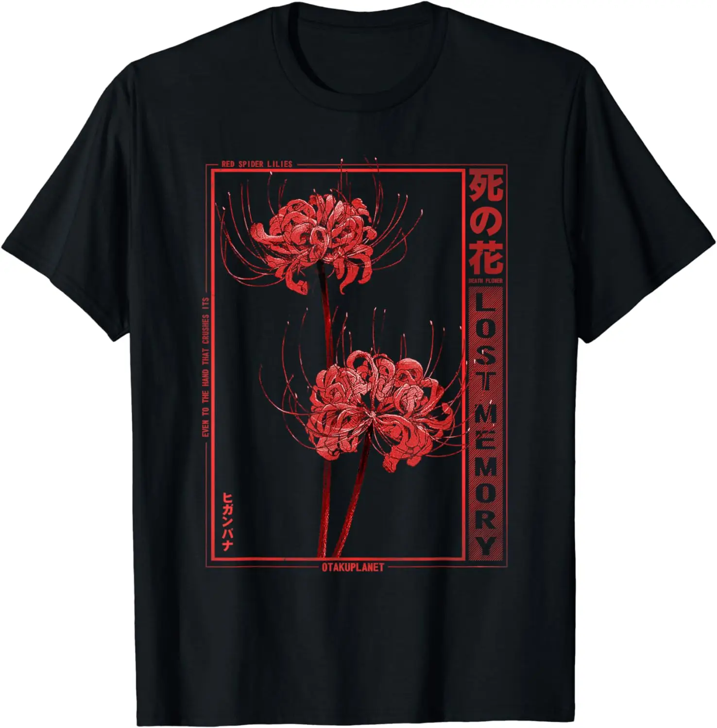 Japanese Spider Lily Soft Grunge Anime Aesthetic Flower T-Shirt Aesthetics Cosas Clothing  Shirts for Women  Ropa De Mujer