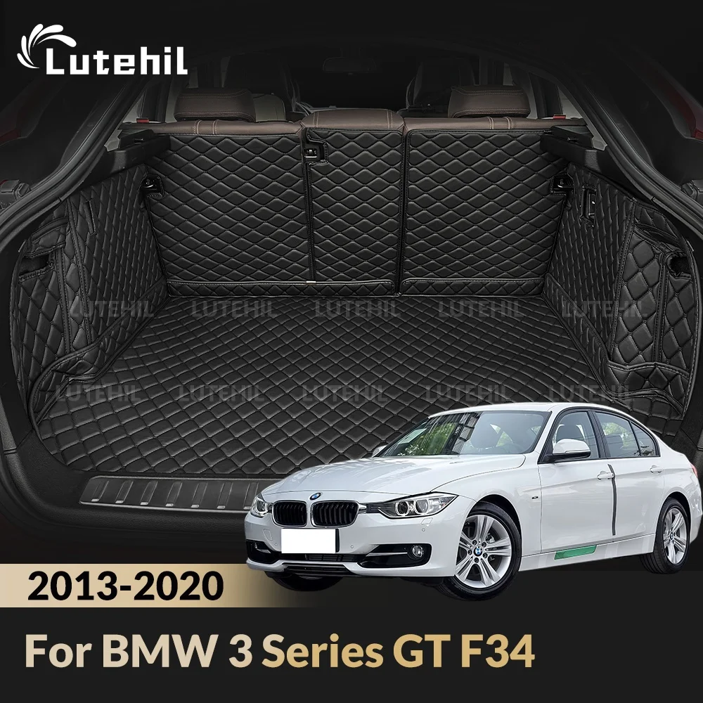 Kofferraummatte für BMW 3er GT F34 2013-2020, Kofferraumteppich mit Rückenlehnen-Schutz, Kofferraummatte, Zubehör, wasserdicht