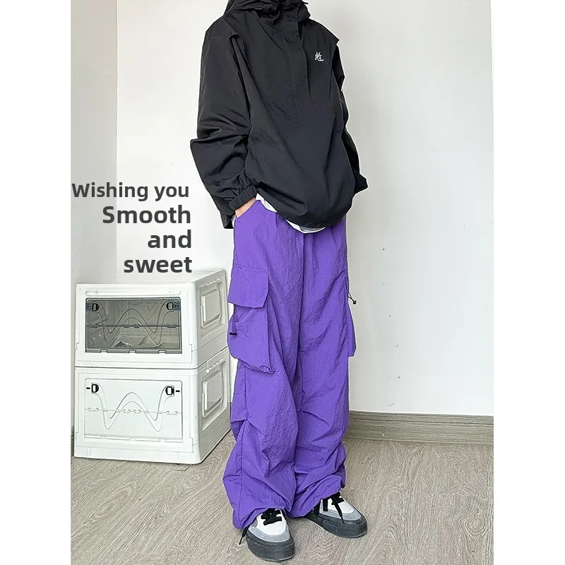 

Men's Casual Cargo Pants Outdoor Straight Leg Spring Autumn Faion Brand Loose Fit Workwear Trousers American Functional Sle