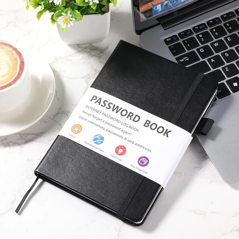 2 Pcs Password Book With Alphabetical Tabs, 7.8 X 5.2Inch Password Keeper Book, For Home And Work Office Gift