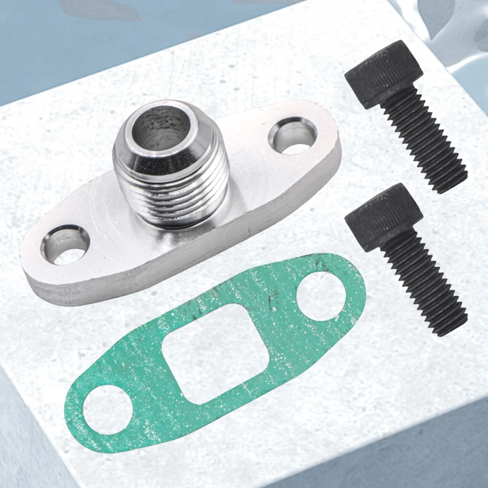 

Turbo Oil Drain Outlet Flange Gasket Adapter Set Aluminum for T3 T4 T35 T40 T60 T70