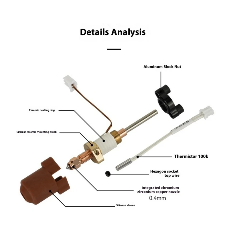 

Hotend Printer Сборка Hot Cont Block Block Thermistor Замена термистора