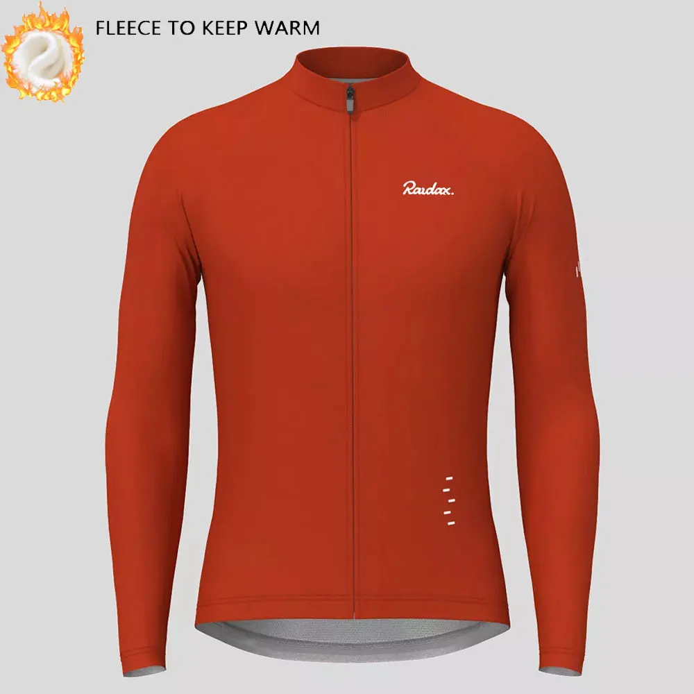 2024 RAUDAX Winter Thermal Fleece Cycling Jerseys Maillot Ropa Ciclismo Keep Warm Mountain Bike Long Sleeves Bicycle Clothing