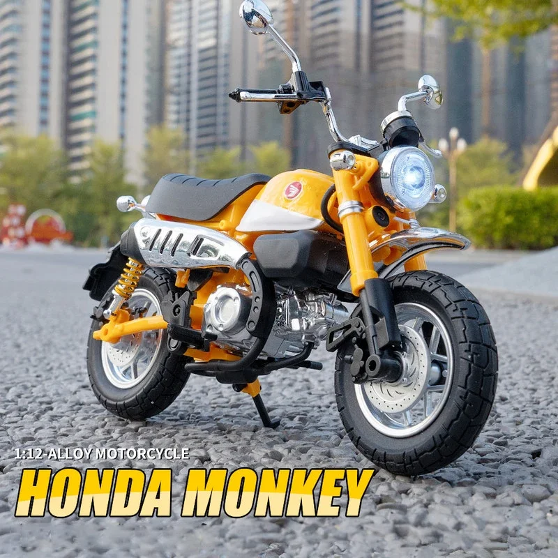 1:12 Honda Monkey 125 Alloy Die Cast Motorcycle Model Toy Vehicle Collection Sound and Light Off Road Autocycle Toys Car