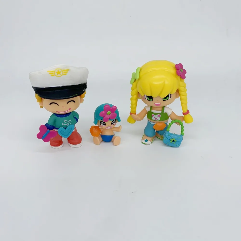 

3pcs Doubleface Pinypon Family Gilr+Boy+Little Baby Action Figure Dolls for Kids DIY Detachable Figuras Toys Christmas Gift