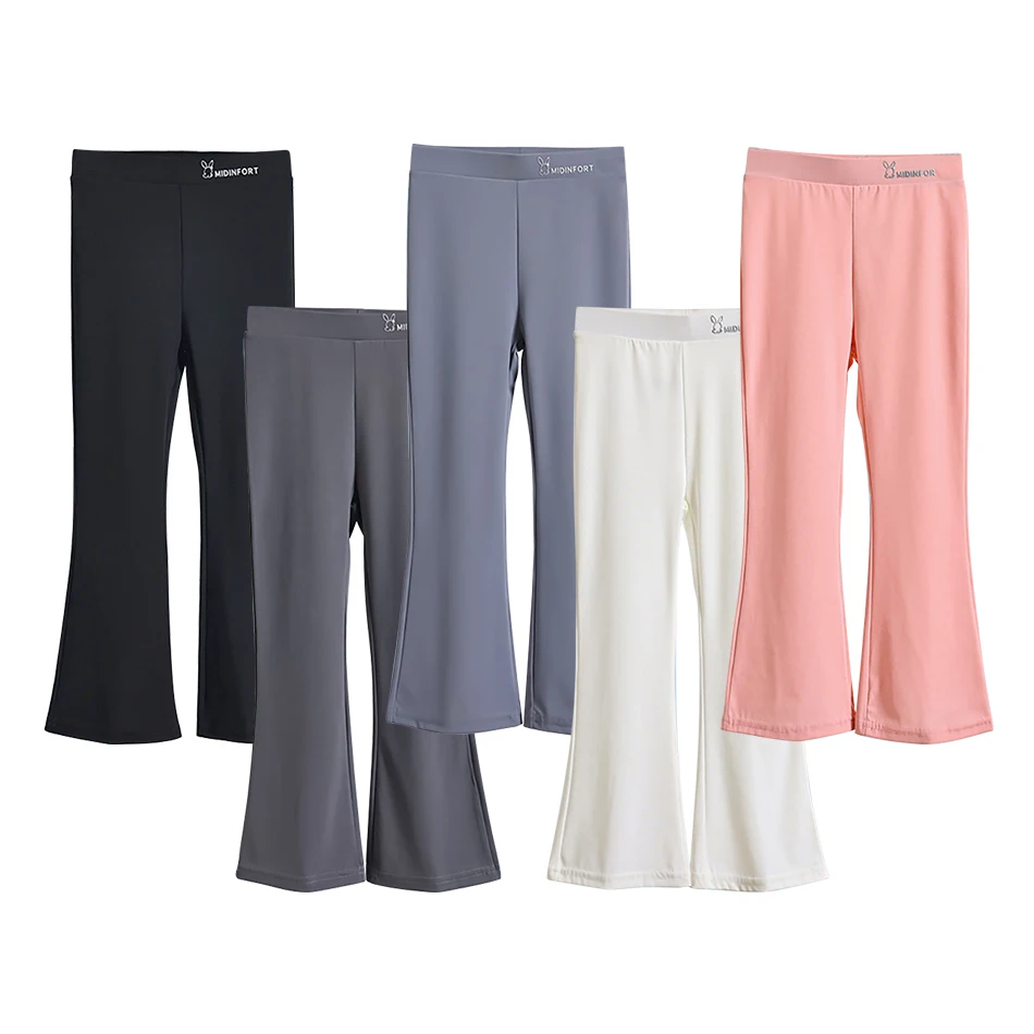 Girls Summer Wardrobe Essential Leggings Soft and Lightweight Ice Silk Micro Flared Pants Perfect for Playtime and Yoga Training