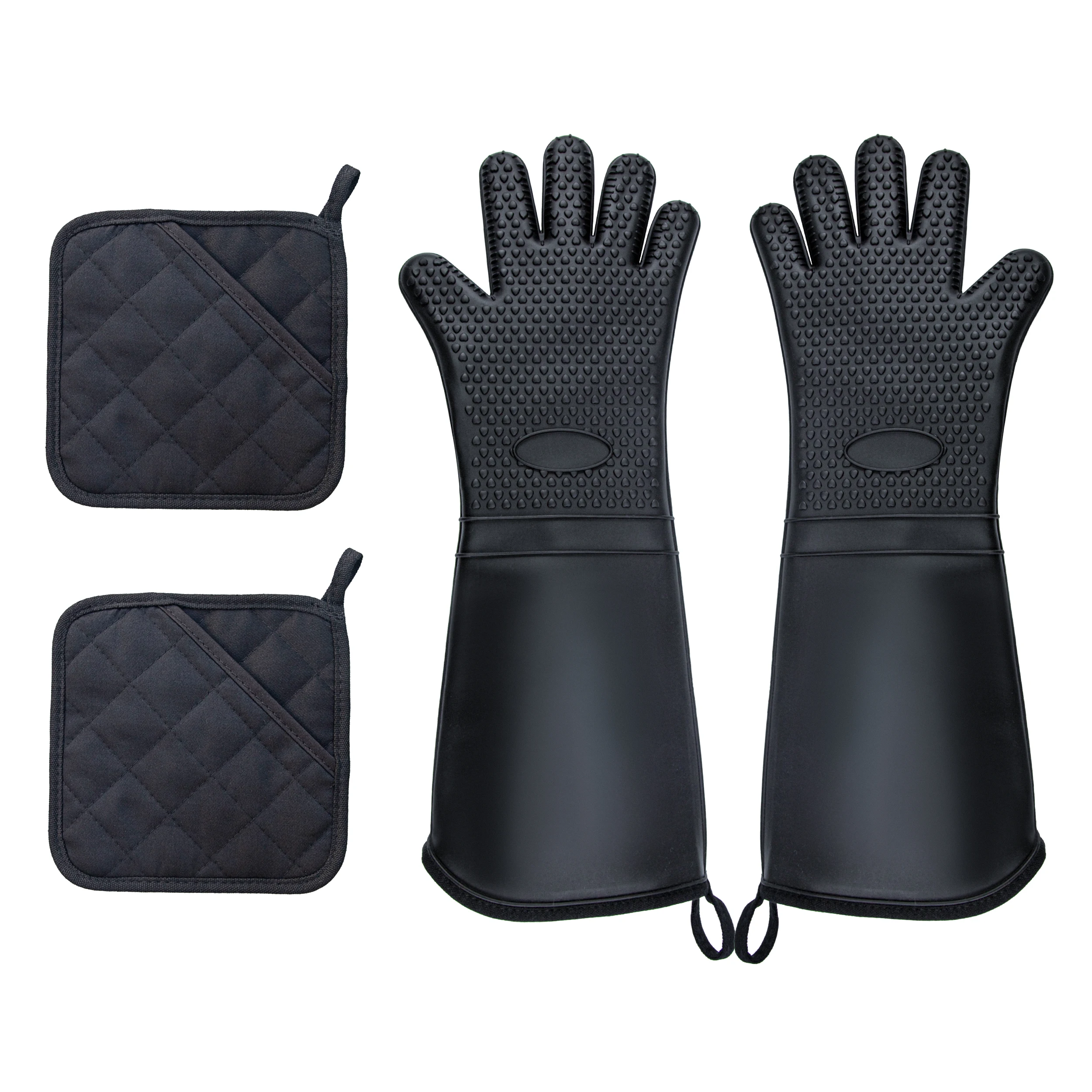 

Set of 4 Piece Heart-shaped Silicone Heat-proof Oven Gloves, Cooking Tools, Microwave Barbecue, Cotton Oven Gloves