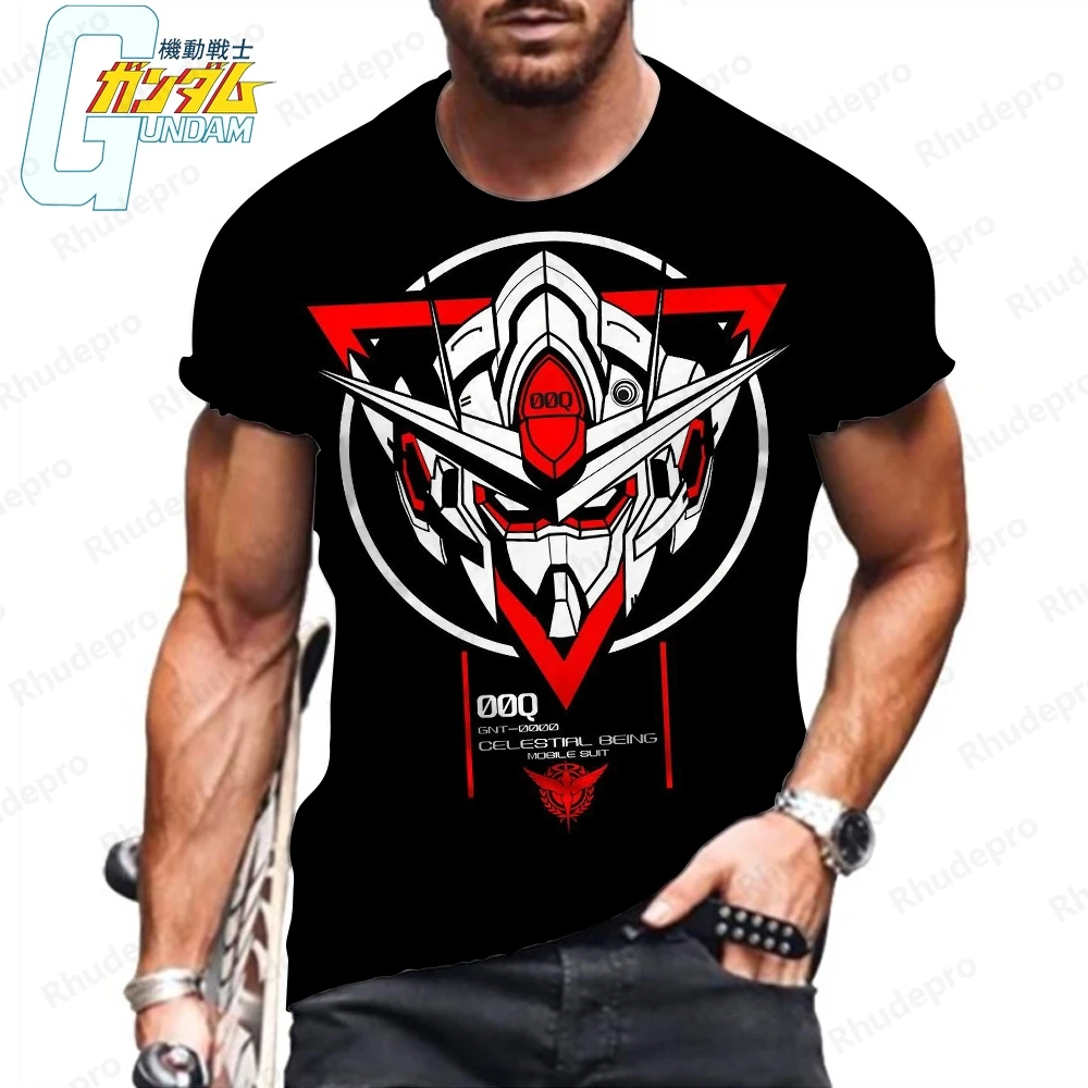 Top Streetwear t-shirt da uomo abbigliamento Summer Gundam Essentials Harajuku 2024 Fashion High Quality New Leisure Anime Y2k 5XL