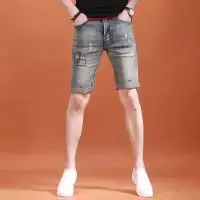 

Летние тонкие корейские джинсы-бриджи Slim Fit для мужчин, эластичные, повседневные, светлые, простые, в стиле ретро, высококачественные, молодежные, модные