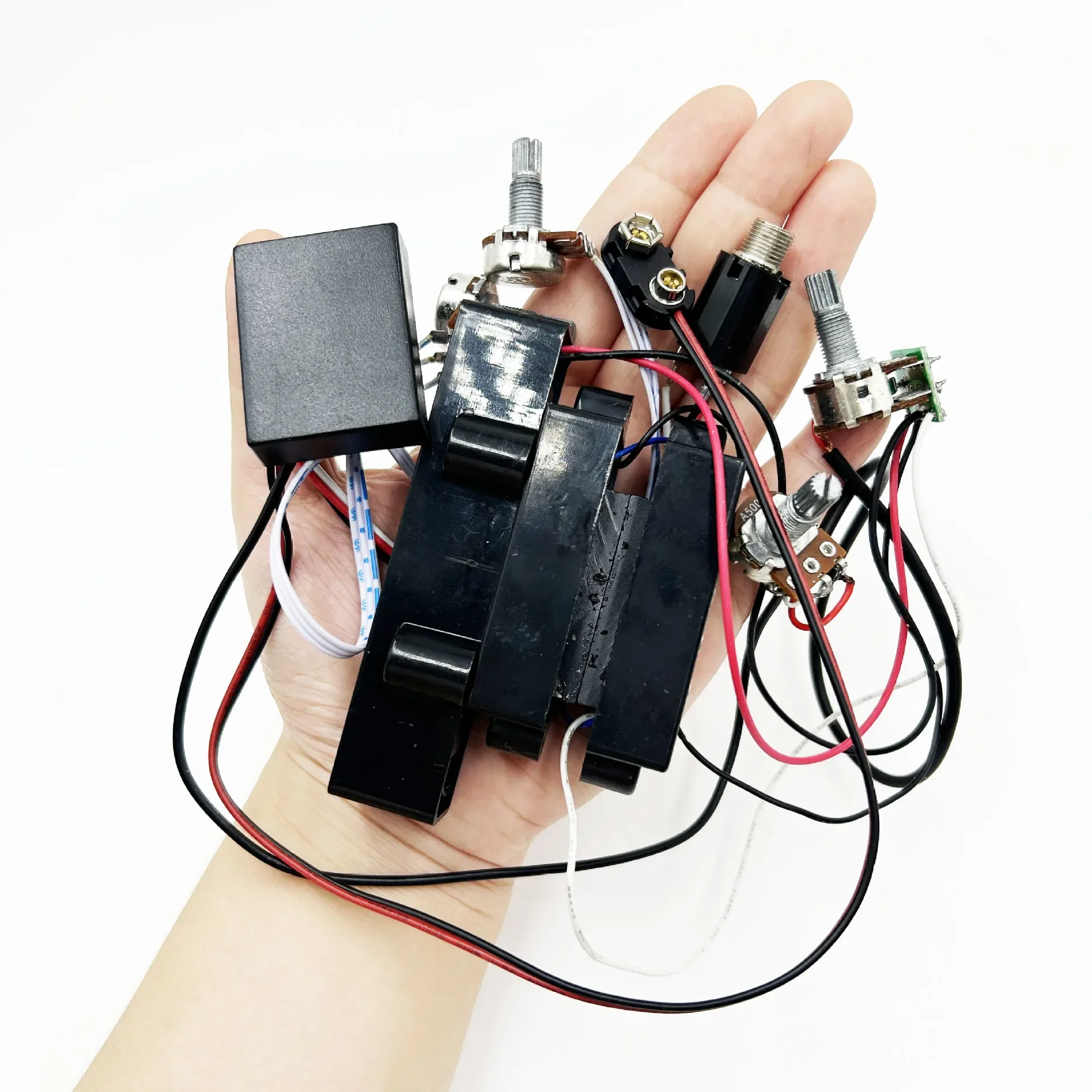 Guitar Parts A Set of Electric Bass 2-Band Preamp Wiring + For PB JB Pickup Set Complete Bass Pickup Kit with Active Circuit
