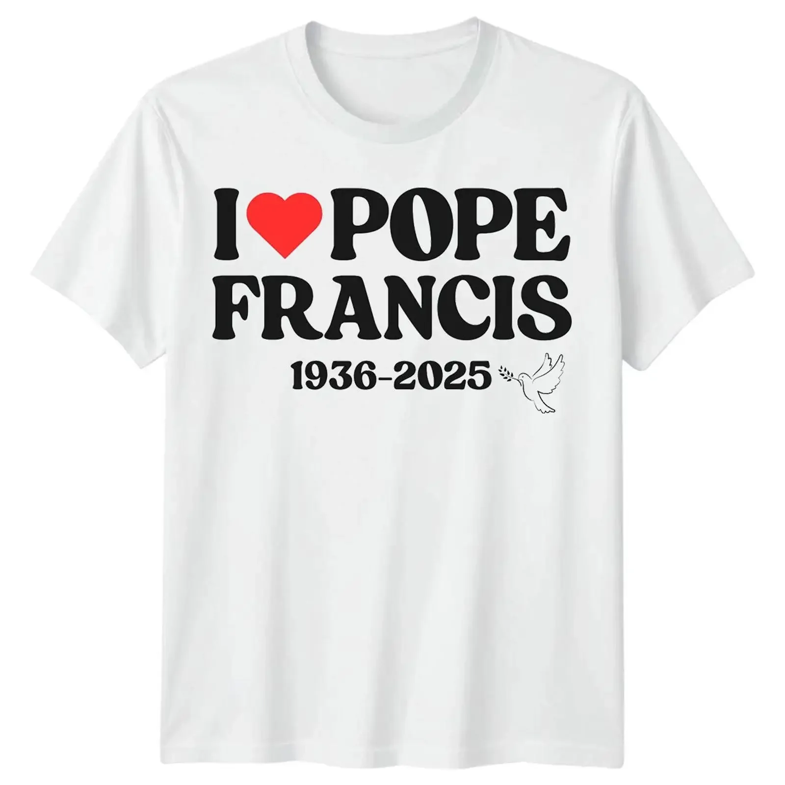Ich liebe Papst Franziskus 1936 2025 T Shirt Familie Glaube Outfit vintage Washed Top For Everyday Wear streetwear Stretched