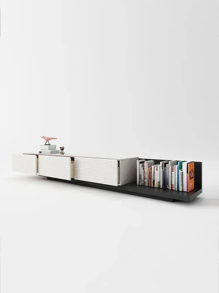 

TV Cabinet Modern Living Room Background Cabinet Gray Retractable Floor Cabinet Chest of Drawer