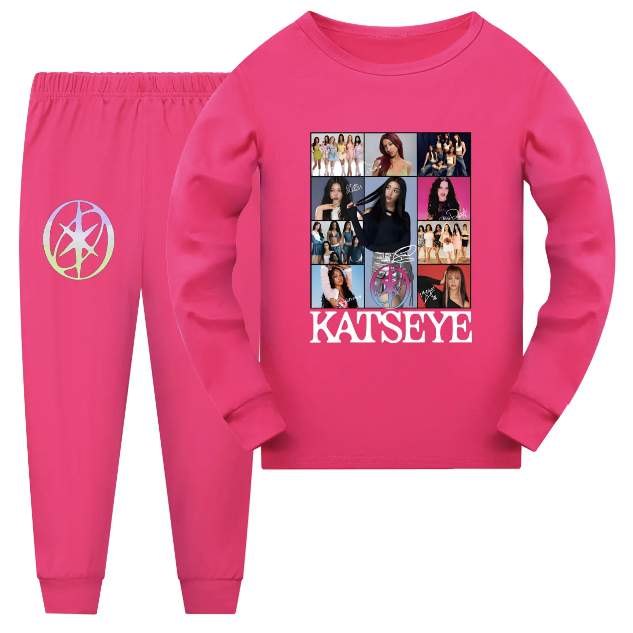 

Hot Sale Katseye Funny Print Kids Clothes Girls Pajama Pants 2PCS Set Fashion Boys Long Sleeve Pyjamas Children Sleepwear Suit