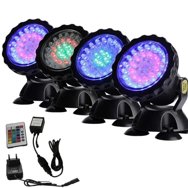 4Pcs Rgb Led Underwater Spotlight Waterproof Ip68 Underwater Color Spotlight 7 Colors Change Swimming Pool Fountain Pond Water