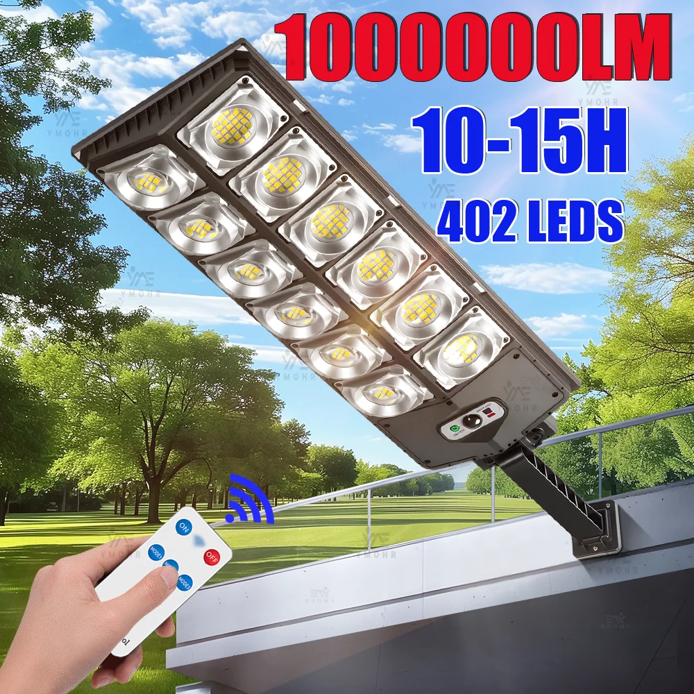 

Двухрядный широкоугольный 1000000LM солнечный уличный фонарь 504 светодиодный IP65 водонепроницаемый 3 режима работы датчик движения садовая терраса патио лампа