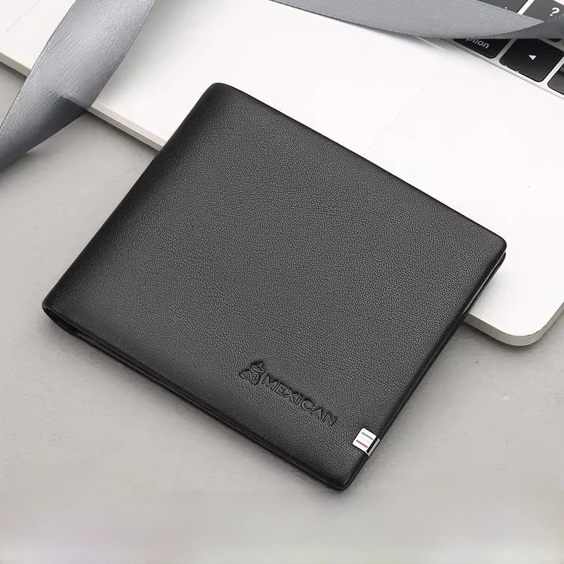 men's-short-wallet-leather-bifold-ultra-thin-multi-card-slot-silver-money-clip-simple-design-business-card-holder-cash-organizer