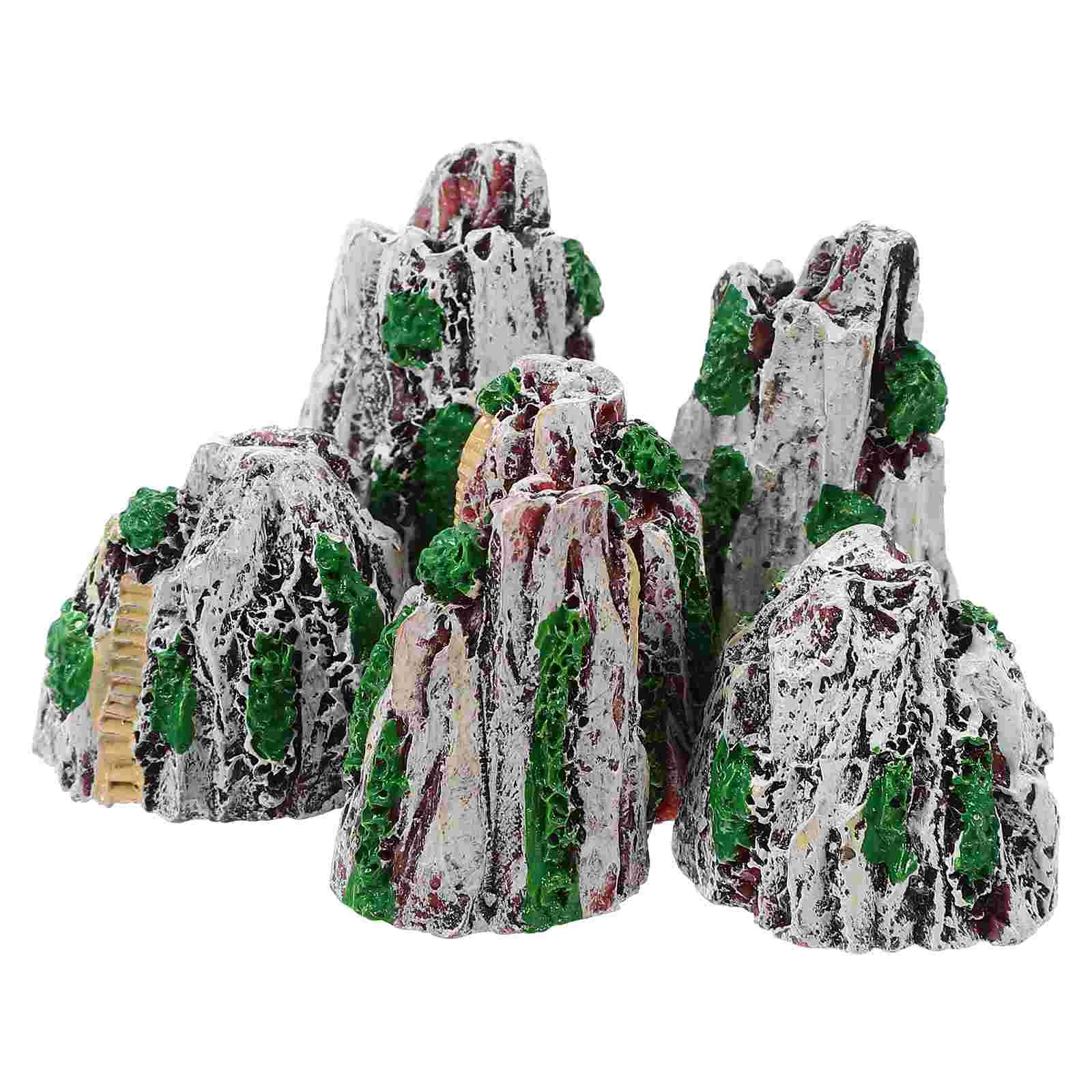 

Micro Landscape Ornament Miniature Rockery Yard Decor Resin Ornaments Models Plants