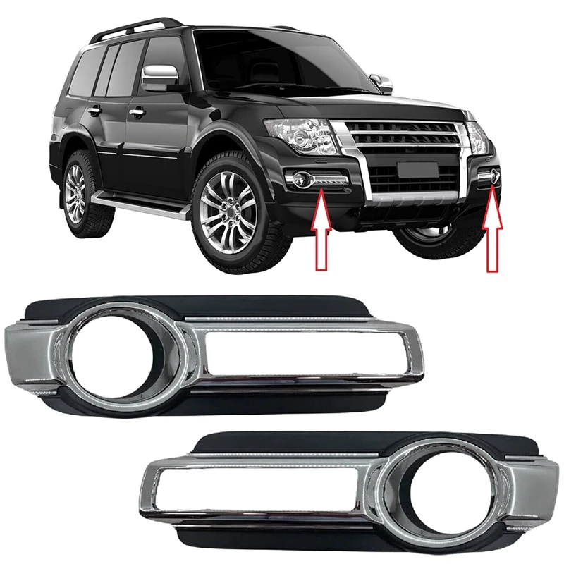 

Крышка противотуманной фары для Mitsubishi Montero Pajero 4 IV MK4 V93 2015-2020, рамка для дневных ходовых огней 6400G121 6407A122