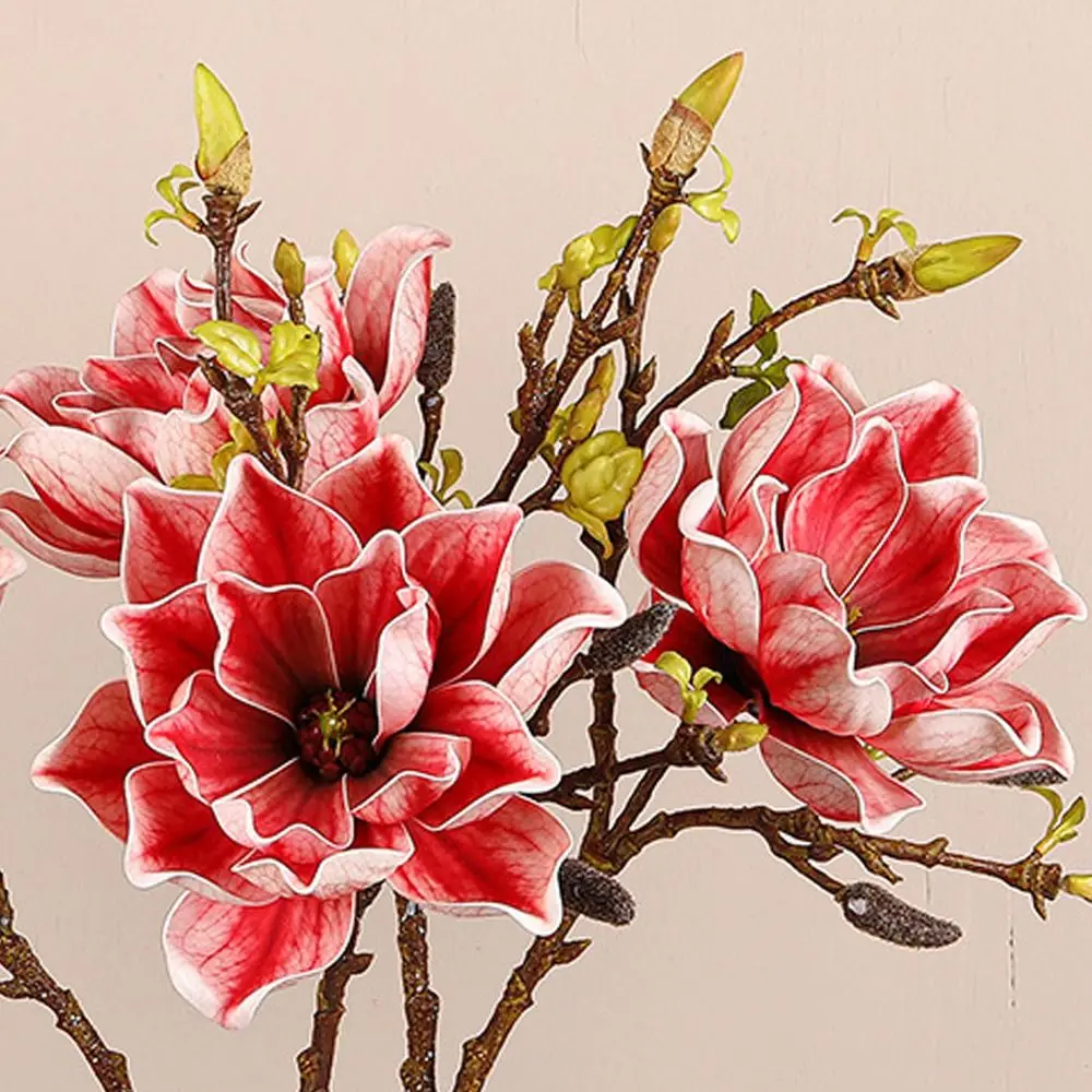 

EVA Artificial Magnolia Branch Real Touch Floral Art Simulation Big Magnolia Handmade Artificial Orchid Flowers