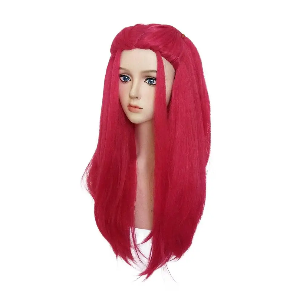 Film K-Pop Hunters Zoey Rumi Mira Cosplay Pruik Halloween Vrouwen Rose Rood Paars Halloween Synthetische Pruik Kostuum Prop