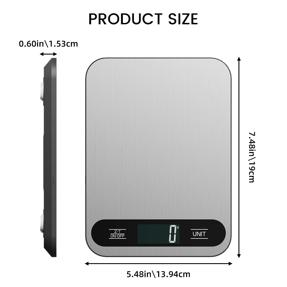 Digital Kitchen Scale, 22 Pounds/ 10kg High-Capacity Units for Weighing in Grams and Ounces, Suitable for Baking, Cooking, and Food Preparation, with an Accuracy of 1 Gram/0.05 Ounce, 6 Units with Detachable Feature, Batteries Not Included