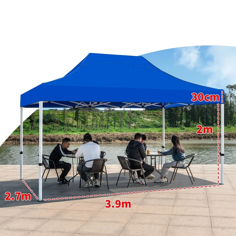 3x4m Outdoor Oxford Polyester Gazebo Tent Folded Window Single Layer Iron Waterproof for Camping Event Advertising