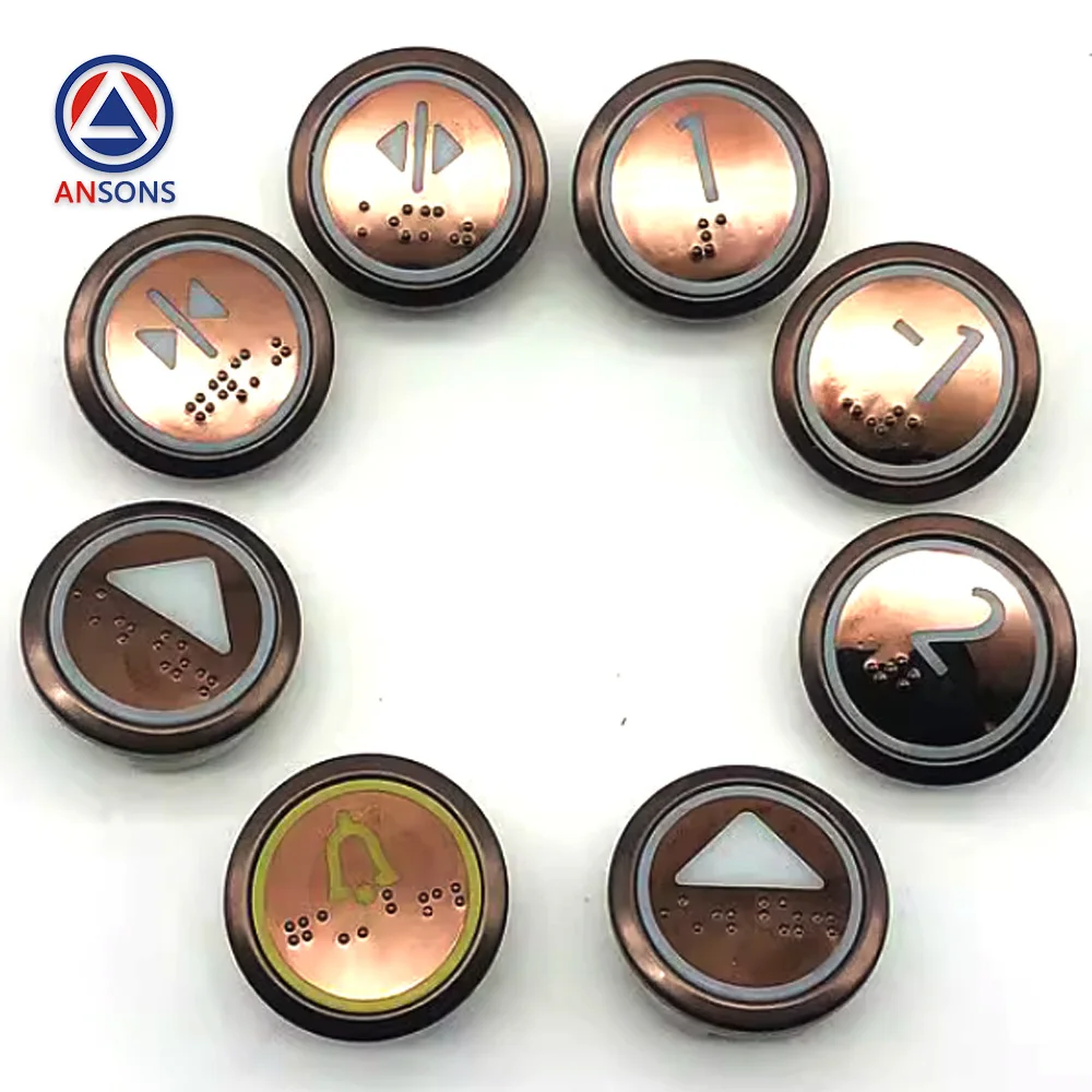 51071091H03 KONE Elevator Button Rose Gold Wire Drawing Ansons Elevator Spare Parts