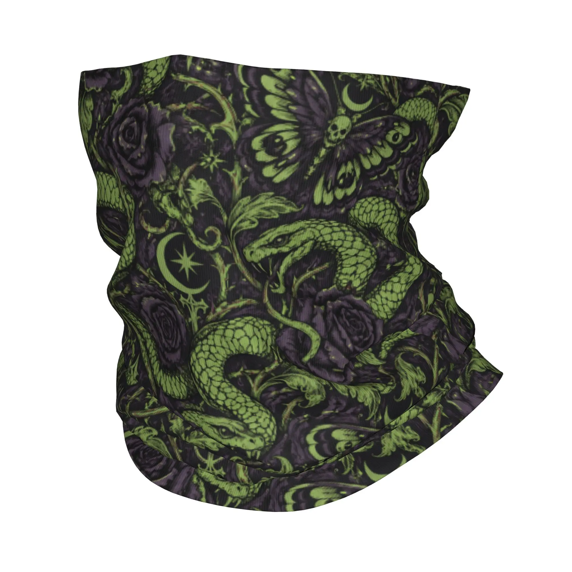Fun Gothic Snake Rose Butterfly Print Balaclava Hiking Bicycle Mask Anti-UV Breathable Face Cover Mask Summer Cool Scarves
