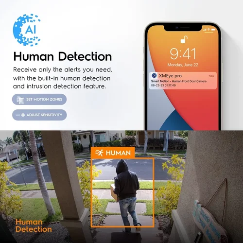 Imagen 2 del producto Cámara de seguridad IP de 4MP y 2MP, Wifi, vigilancia en exterior, protección del hogar, CCTV, cámara inalámbrica tipo bala, vídeo interior, Wi-Fi XM, ICSee Cam