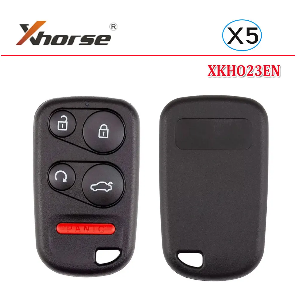 

5 шт. универсальных дистанционных ключей Xhorse XKHO23EN для Honda, 2-го поколения, аналог XKHO03EN, проводной, 4 кнопки, для VVDI MINI