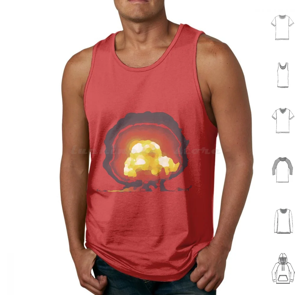 Atomic Blast 2 Tank Tops Print Cotton Mushroom Nuclear Blast Bomb Explosion Apocalypse 1 2 3 4 World End Nuke Cloud